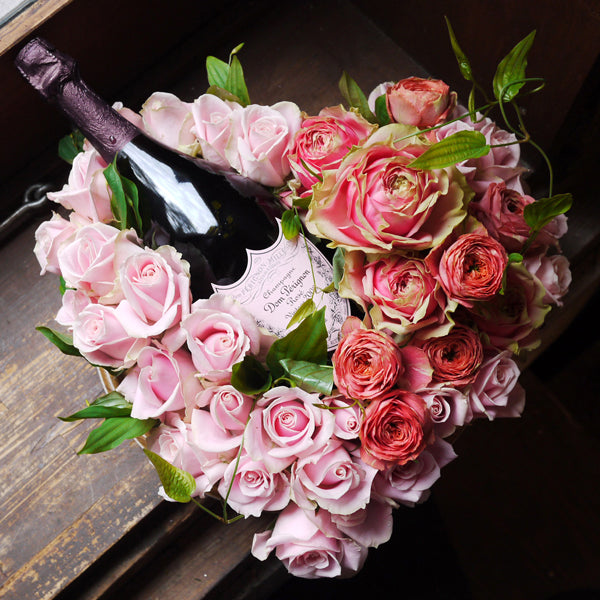 ピンクローズとピオニーとラナンキュラスの豪華特大スウィートリース♪♪