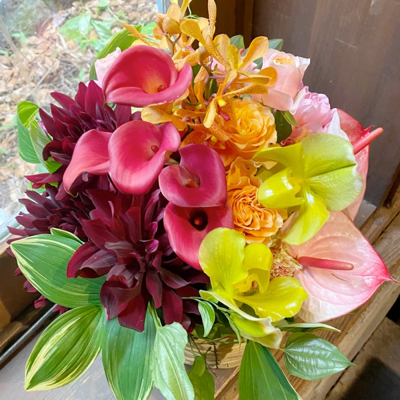 母の日 お祝い 誕生日プレゼントにおすすめ! ピンクオレンジ フラワー