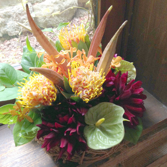 誕生日プレゼント [生花ギフト] 個性的なお花のアレンジ