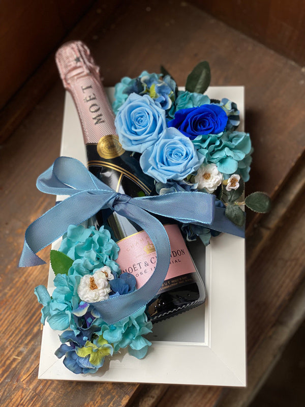二次会プレゼント 結婚祝い[ワイン 花 ギフト]シャンパン(モエ ロゼ